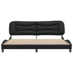 vidaXL Cadru de pat cu tăblie, negru, 200x200 cm, piele ecologică vidaXL Cadru de pat cu tăblie, negru, 200x200 cm, piele ecologică