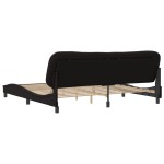 vidaXL Cadru de pat cu tăblie, negru, 200x200 cm, piele ecologică vidaXL Cadru de pat cu tăblie, negru, 200x200 cm, piele ecologică