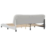 vidaXL Cadru de pat cu tăblie, alb, 200x200 cm, piele ecologică