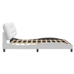 vidaXL Cadru de pat cu tăblie, alb, 200x200 cm, piele ecologică