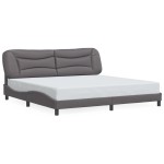vidaXL Cadru de pat cu tăblie, gri, 200x200 cm, piele ecologică vidaXL Cadru de pat cu tăblie, gri, 200x200 cm, piele ecologică