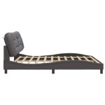 vidaXL Cadru de pat cu tăblie, gri, 200x200 cm, piele ecologică vidaXL Cadru de pat cu tăblie, gri, 200x200 cm, piele ecologică
