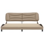 vidaXL Cadru de pat cu tăblie, cappuccino, 200x200 cm, piele ecologică vidaXL Cadru de pat cu tăblie, cappuccino, 200x200 cm, piele ecologică