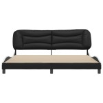 vidaXL Cadru de pat cu tăblie negru și alb 200x200cm piele artificială
