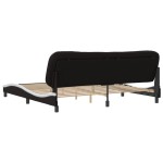 vidaXL Cadru de pat cu tăblie negru și alb 200x200cm piele artificială