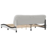 vidaXL Cadru de pat cu tăblie alb și negru 200x200cm piele artificială