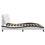 vidaXL Cadru de pat cu tăblie alb și negru 200x200cm piele artificială