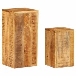 vidaXL Suporturi pentru plante, 2 buc., lemn masiv de mango vidaXL Suporturi pentru plante, 2 buc., lemn masiv de mango