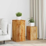 vidaXL Suporturi pentru plante, 2 buc., lemn masiv de mango vidaXL Suporturi pentru plante, 2 buc., lemn masiv de mango