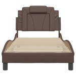vidaXL Cadru de pat cu tăblie, maro, 80x200 cm, piele ecologică vidaXL Cadru de pat cu tăblie, maro, 80x200 cm, piele ecologică