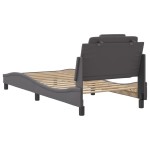 vidaXL Cadru de pat cu tăblie, gri, 80x200 cm, piele ecologică vidaXL Cadru de pat cu tăblie, gri, 80x200 cm, piele ecologică