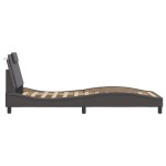 vidaXL Cadru de pat cu tăblie, gri, 80x200 cm, piele ecologică vidaXL Cadru de pat cu tăblie, gri, 80x200 cm, piele ecologică