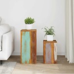 vidaXL Suporturi pentru plante, 2 buc., lemn masiv reciclat vidaXL Suporturi pentru plante, 2 buc., lemn masiv reciclat