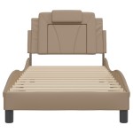 vidaXL Cadru de pat cu tăblie, cappuccino, 90x190 cm, piele ecologică