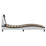 vidaXL Cadru de pat cu tăblie alb și negru 90x190 cm piele artificială