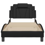 vidaXL Cadru de pat cu tăblie, negru, 90x200 cm, piele ecologică vidaXL Cadru de pat cu tăblie, negru, 90x200 cm, piele ecologică