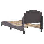 vidaXL Cadru de pat cu tăblie, gri, 90x200 cm, piele ecologică vidaXL Cadru de pat cu tăblie, gri, 90x200 cm, piele ecologică