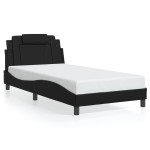 vidaXL Cadru de pat cu tăblie, negru, 100x200 cm, piele ecologică vidaXL Cadru de pat cu tăblie, negru, 100x200 cm, piele ecologică