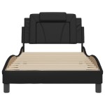 vidaXL Cadru de pat cu tăblie, negru, 100x200 cm, piele ecologică vidaXL Cadru de pat cu tăblie, negru, 100x200 cm, piele ecologică