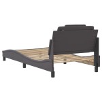 vidaXL Cadru de pat cu tăblie, gri, 100x200 cm, piele ecologică vidaXL Cadru de pat cu tăblie, gri, 100x200 cm, piele ecologică