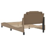 vidaXL Cadru de pat cu tăblie, cappuccino, 100x200 cm, piele ecologică vidaXL Cadru de pat cu tăblie, cappuccino, 100x200 cm, piele ecologică