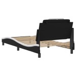 vidaXL Cadru de pat cu tăblie negru și alb 100x200cm piele artificială
