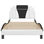 vidaXL Cadru de pat cu tăblie alb și negru 100x200cm piele artificială