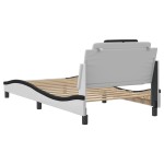 vidaXL Cadru de pat cu tăblie alb și negru 100x200cm piele artificială
