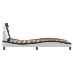 vidaXL Cadru de pat cu tăblie alb și negru 100x200cm piele artificială