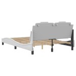 vidaXL Cadru de pat cu tăblie, alb, 120x200 cm, piele ecologică vidaXL Cadru de pat cu tăblie, alb, 120x200 cm, piele ecologică