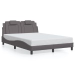 vidaXL Cadru de pat cu tăblie, gri, 120x200 cm, piele ecologică