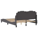 vidaXL Cadru de pat cu tăblie, gri, 120x200 cm, piele ecologică