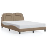 vidaXL Cadru de pat cu tăblie, cappuccino, 120x200 cm, piele ecologică vidaXL Cadru de pat cu tăblie, cappuccino, 120x200 cm, piele ecologică