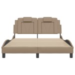 vidaXL Cadru de pat cu tăblie, cappuccino, 120x200 cm, piele ecologică vidaXL Cadru de pat cu tăblie, cappuccino, 120x200 cm, piele ecologică