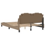 vidaXL Cadru de pat cu tăblie, cappuccino, 120x200 cm, piele ecologică vidaXL Cadru de pat cu tăblie, cappuccino, 120x200 cm, piele ecologică