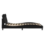 vidaXL Cadru de pat cu tăblie, negru, 140x190 cm, piele ecologică vidaXL Cadru de pat cu tăblie, negru, 140x190 cm, piele ecologică