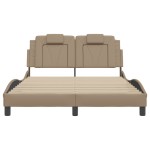vidaXL Cadru de pat cu tăblie, cappuccino, 140x190 cm, piele ecologică vidaXL Cadru de pat cu tăblie, cappuccino, 140x190 cm, piele ecologică