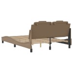vidaXL Cadru de pat cu tăblie, cappuccino, 140x190 cm, piele ecologică vidaXL Cadru de pat cu tăblie, cappuccino, 140x190 cm, piele ecologică