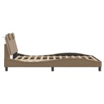 vidaXL Cadru de pat cu tăblie, cappuccino, 140x190 cm, piele ecologică vidaXL Cadru de pat cu tăblie, cappuccino, 140x190 cm, piele ecologică