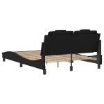 vidaXL Cadru de pat cu tăblie, negru, 140x200 cm, piele ecologică vidaXL Cadru de pat cu tăblie, negru, 140x200 cm, piele ecologică