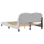 vidaXL Cadru de pat cu tăblie, alb, 140x200 cm, piele ecologică vidaXL Cadru de pat cu tăblie, alb, 140x200 cm, piele ecologică