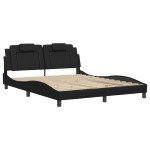 vidaXL Cadru de pat cu tăblie, negru, 160x200 cm, piele ecologică vidaXL Cadru de pat cu tăblie, negru, 160x200 cm, piele ecologică