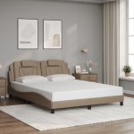 vidaXL Cadru de pat cu tăblie, cappuccino, 160x200 cm, piele ecologică vidaXL Cadru de pat cu tăblie, cappuccino, 160x200 cm, piele ecologică