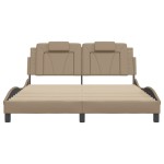 vidaXL Cadru de pat cu tăblie, cappuccino, 160x200 cm, piele ecologică vidaXL Cadru de pat cu tăblie, cappuccino, 160x200 cm, piele ecologică