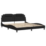vidaXL Cadru de pat cu tăblie, negru, 180x200 cm, piele ecologică vidaXL Cadru de pat cu tăblie, negru, 180x200 cm, piele ecologică