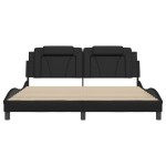 vidaXL Cadru de pat cu tăblie, negru, 180x200 cm, piele ecologică vidaXL Cadru de pat cu tăblie, negru, 180x200 cm, piele ecologică