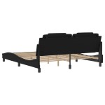 vidaXL Cadru de pat cu tăblie, negru, 180x200 cm, piele ecologică vidaXL Cadru de pat cu tăblie, negru, 180x200 cm, piele ecologică