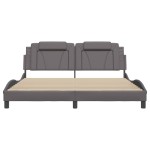 vidaXL Cadru de pat cu tăblie, gri, 180x200 cm, piele ecologică vidaXL Cadru de pat cu tăblie, gri, 180x200 cm, piele ecologică