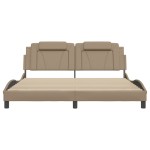 vidaXL Cadru de pat cu tăblie, cappuccino, 180x200 cm, piele ecologică