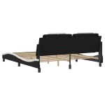 vidaXL Cadru de pat cu tăblie negru și alb 180x200cm piele artificială